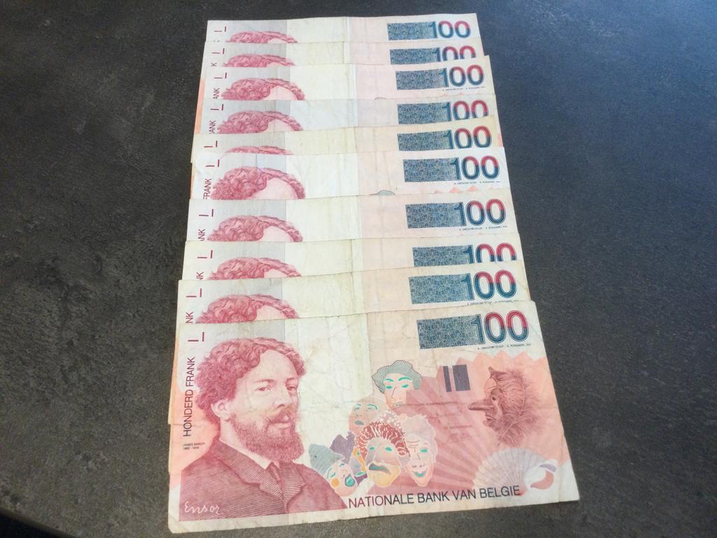België opruiming 10 x 100 Frank Ensor, Ophalen of Verzenden
