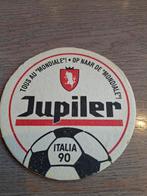 Vintage bierviltje Jupiler WK voetbal 1990 Italia Rode Duive, Ophalen of Verzenden, Zo goed als nieuw, Viltje(s), Jupiler