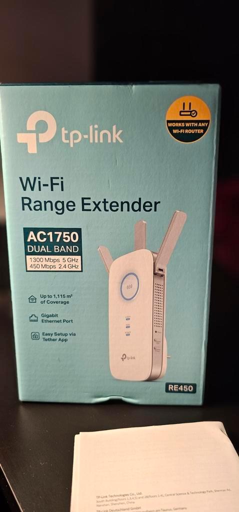 TP-Link RE-450 wifi versterker Dual-band AC1750, Computers en Software, WiFi-versterkers, Zo goed als nieuw, Ophalen of Verzenden