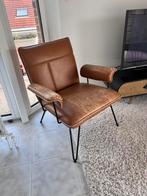 Leuke design zetel (maar beschadigd leder), Ophalen, Zo goed als nieuw