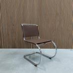 Thonet S 533 Eetkamerstoel – Chroom met Mokka Leder, Ophalen of Verzenden