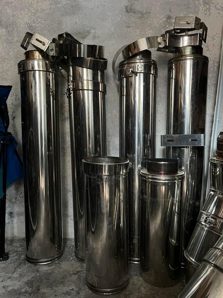 Inox buizen voor kachel, Huis en Inrichting, Kachels, Gebruikt, Ophalen