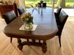 eettafel met 6 stoelen, Huis en Inrichting, Tafels | Eettafels, Gebruikt, 100 tot 150 cm, Eikenhout, 200 cm of meer