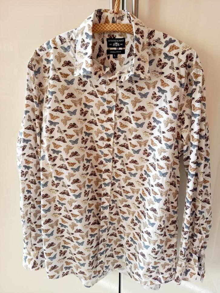 Mooi hemd met vlinders-L - State of Art, Kleding | Heren, Overhemden, Ophalen of Verzenden