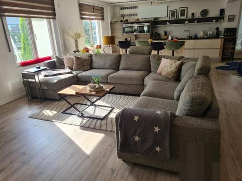Grote grijze Lounge- Hoekbank van Pronto, Huis en Inrichting, Zetels | Complete zithoeken, Zo goed als nieuw, Stof, Ophalen