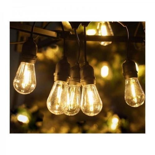 Mooie Solar lichtsnoer 15 LED filament lampen warm wit + USB, Hobby en Vrije tijd, Overige Hobby en Vrije tijd, Nieuw, Ophalen of Verzenden