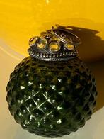 Zeldzame groene glazen Art Deco KERSTbal met parels/snoer, Ophalen