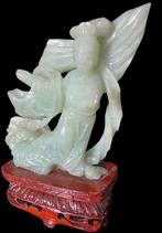 Jade Kwan Yin Antiek Beeld Boeddha Guan Yin Antiek, Antiquités & Art, Art | Sculptures & Bois, Envoi