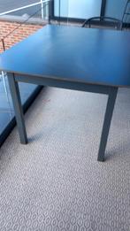 Teakhouten tafel net zwart kunststof blad, Sport en Fitness, Tafeltennis, Ophalen, Zo goed als nieuw