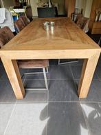 Houten eettafel met stoelen, Ophalen, Zo goed als nieuw