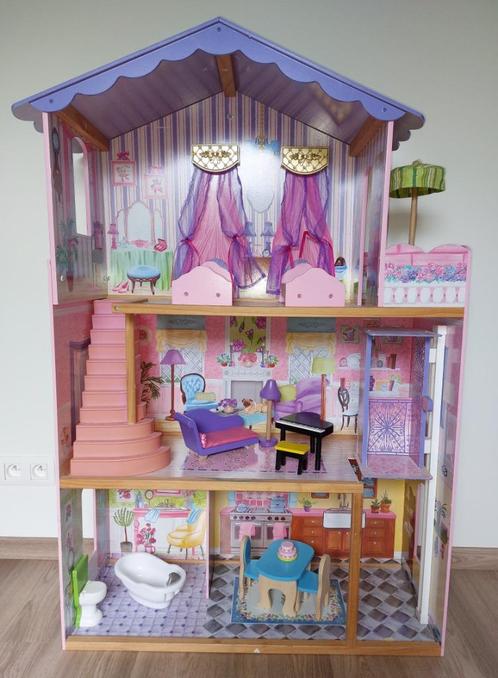 Maison de poupée en bois avec accessoires pour poupées 30 cm, Enfants & Bébés, Jouets | Maisons de poupées, Utilisé, Maison de poupées