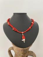 Elegante Boeddha barokke ketting met koraalparels uit de Zui, Met hanger, Nieuw, Ophalen of Verzenden, Rood