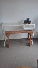 Laptoptafel met teak houten bank, Huis en Inrichting, Ophalen, Zo goed als nieuw