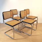 Set van 4 zwarte Cesca stoelen van Marcel Breuer – Gavina, Ophalen, Gebruikt, Mid century, 4 tot 6 stoelen