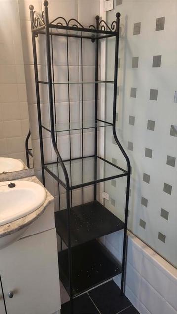 IKEA badkamer rekje zwart metal glas beschikbaar voor biedingen