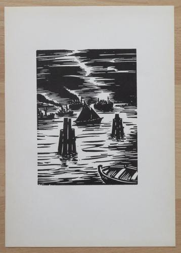 Houtsnede Frans Masereel: De WESTERSCHELDE beschikbaar voor biedingen