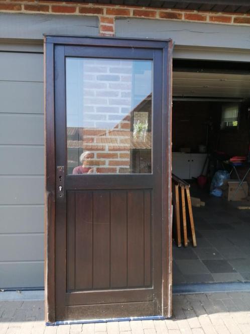 Meranti ramen en buitendeuren, Doe-het-zelf en Bouw, Glas en Ramen, Gebruikt, Gevelraam of Ruit, 80 tot 120 cm, 80 tot 120 cm