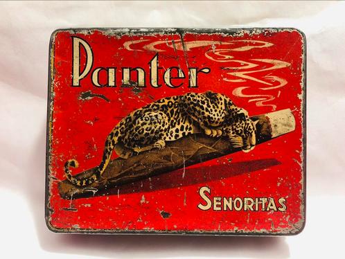 Boîte à cigares Panthère Senoritas, Collections, Boîte en métal, Utilisé, Enlèvement ou Envoi