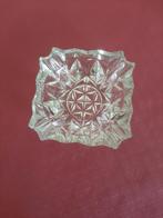 Retro vierkante glazen asbak–geslepen sterpatroon–jaren 60, Ophalen of Verzenden