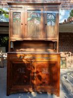 Oude houten gezellige kast met opzetstuk, Antiek en Kunst, Ophalen