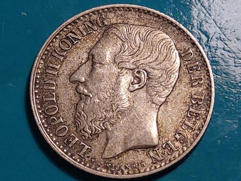 België 1 frank zilver Leopold II 1887 VL - I . Wiener, Postzegels en Munten, Munten | België, Losse munt, Zilver, Zilver, Ophalen of Verzenden