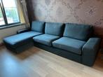 méridienne 3 places/canapé long, bleu foncé, Maison & Meubles, Enlèvement, Utilisé, Tissus