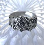 Ring Vrijmetselaars Zilver😎💎💑🎁🤗👌, Handtassen en Accessoires, Ringen, 20 of groter, IJzer of Staal, Nieuw, Ophalen of Verzenden