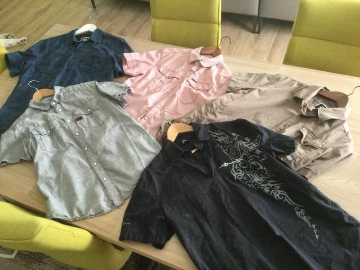 G-Star herenhemden 4x en Longboard hemd 1x, Kleding | Heren, Overhemden, Gedragen, Ophalen of Verzenden