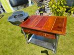 Bbq plancha nieuw met inox tafel, Tuin en Terras, Ophalen