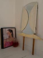 Vintage drie-luik spiegel, Ophalen, Gebruikt, 100 tot 150 cm, Rond