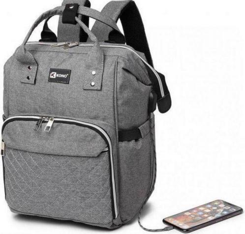 Sac à langer Kono à dos + chargement USB à couches pour bébé, Enfants & Bébés, Sac à langer bébé, Neuf, Sac à dos, Enlèvement ou Envoi