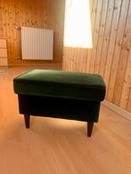 Donkergroene poef / voetenbank. Donkergroen velvet., Ophalen, Zo goed als nieuw