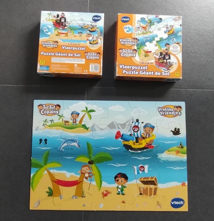 Vloerpuzzel Vrolijke Vriendjes V-tech, Kinderen en Baby's, Speelgoed | Kinderpuzzels, Zo goed als nieuw, 2 tot 4 jaar, 10 tot 50 stukjes