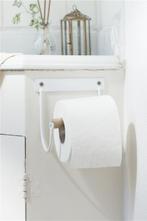 Toilet paper holder w/wooden roll ~Wit~ landelijk, Huis en Inrichting, Badkamer | Badtextiel en Accessoires, Ophalen of Verzenden