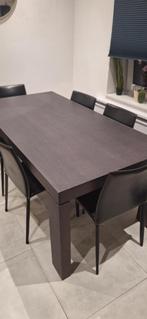 Table à manger molteni 180X90 + Rallonges + 6 chaises cuir, Huis en Inrichting, Ophalen, Gebruikt, 50 tot 100 cm, Vijf personen of meer