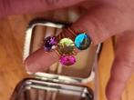 Lot de 4 bagues , topaze , peridot , ruby  et amethyste, Verzenden, Nieuw, 17 tot 18, Met edelsteen