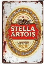 Blikken bord van Stella 20x30 cm, Verzamelen, Ophalen of Verzenden, Nieuw, Reclamebord, Plaat of Schild, Stella Artois