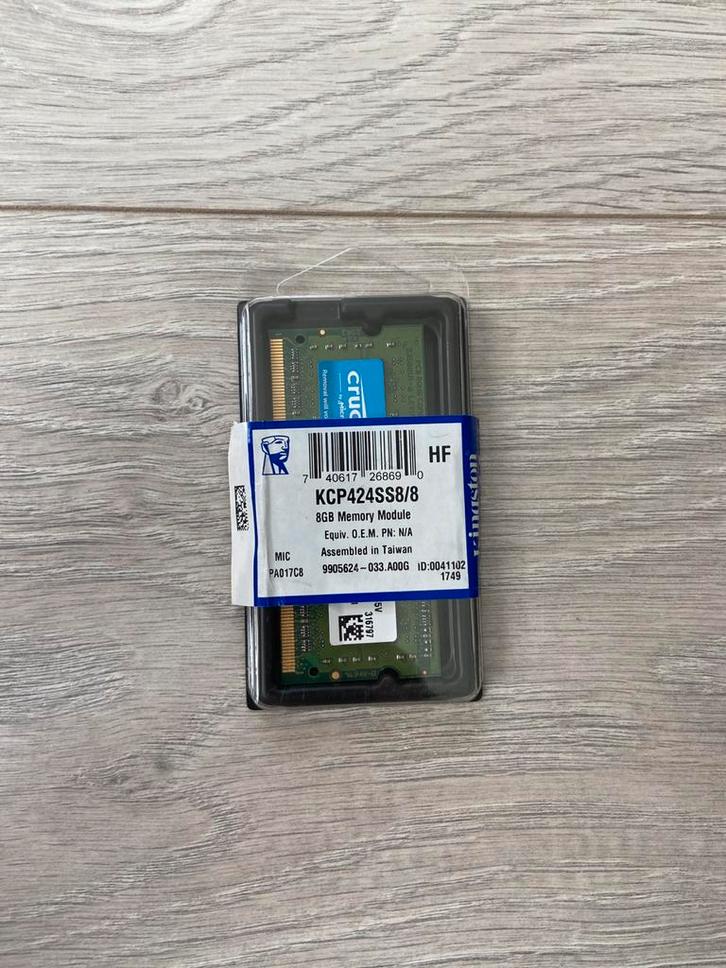 Kingston Technology System Specific Memory, Computers en Software, RAM geheugen, Laptop, 8 GB, DDR4, Ophalen