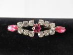 ART DECO broche-sierspeld-gefacetteerde steentjes-VINTAGE, Ophalen of Verzenden, Broche, Verguld
