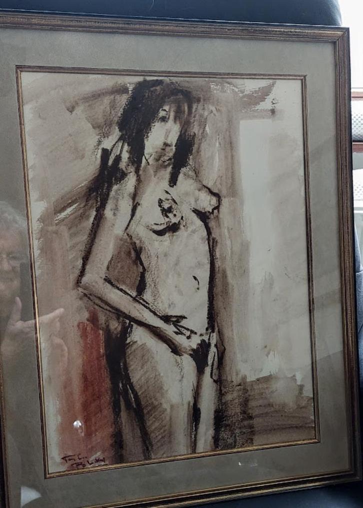 Blickx Tony Luc - Aquarel - getekend - naak, Antiek en Kunst, Kunst | Schilderijen | Modern, Ophalen of Verzenden