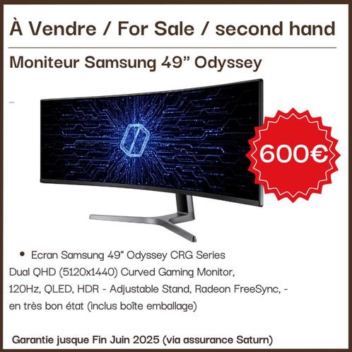 Moniteur Samsung 49" Odyssey, Computers en Software, Monitoren, Zo goed als nieuw, Gaming, Ophalen