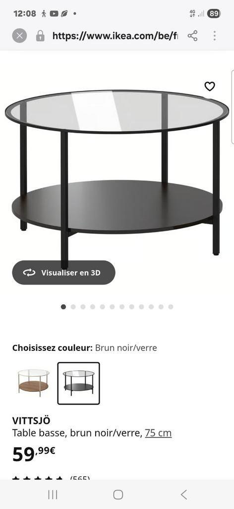 Table de salon en verre ikea, Maison & Meubles, Tables | Tables de salon, Verre, Enlèvement