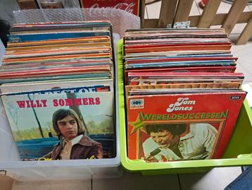 120 LP's in 2 pvc bakken allerlei; jaren '60‐'70‐80, Enlèvement, 1960 à 1980, Utilisé