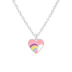 Hart kinderhanger met ketting in zilver, Handtassen en Accessoires, Kettingen, Ophalen of Verzenden, Nieuw, Zilver, Verstelbaar