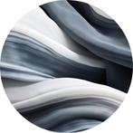 Cercle mural gris blanc 80x80 Verre acrylique + Système d'ac, 75 cm ou plus, Envoi, Création originale, 125 cm ou plus