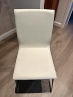 4 witte lederen eetstoelen van IKEA, Huis en Inrichting, Ophalen, Gebruikt
