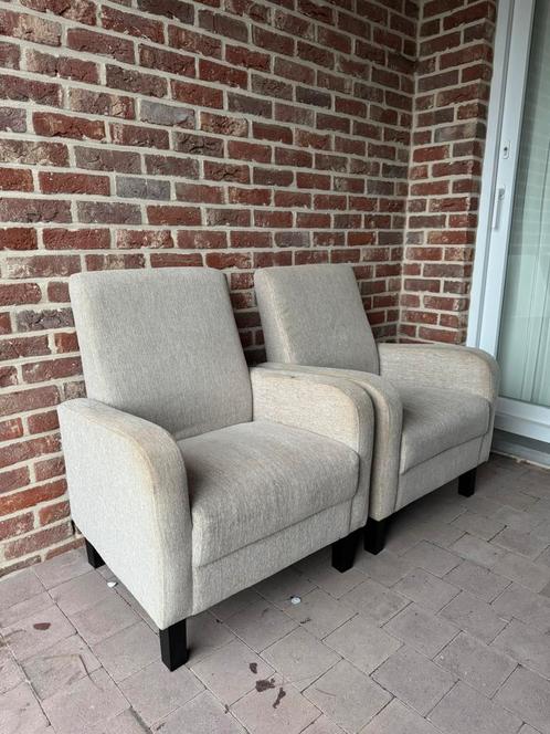 Luxe Fauteuils in Beige – Comfortabel & Stijlvol, Huis en Inrichting, Fauteuils, Zo goed als nieuw, Hout, Ophalen