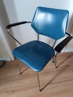 Twee buisframe stoelen jaren ‘60, Huis en Inrichting, Stoelen, Ophalen, Zo goed als nieuw, Blauw, Twee