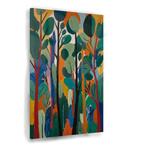 Feuilles et arbres abstraits Peinture sur verre 100x150cm +, Antiquités & Art, Envoi