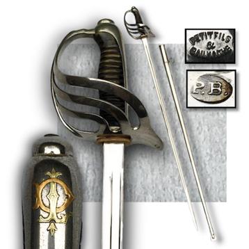 RARE sabre D'OFFICIER FRANCAIS, '' PETIT FILS & BAILHACHE '' disponible aux enchères